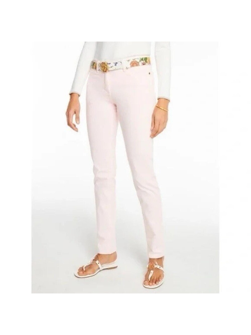 J.MCLAUGHLIN Women’s Stretch Cotton Lexi Jeans In Soft Petal Pink-Size 14